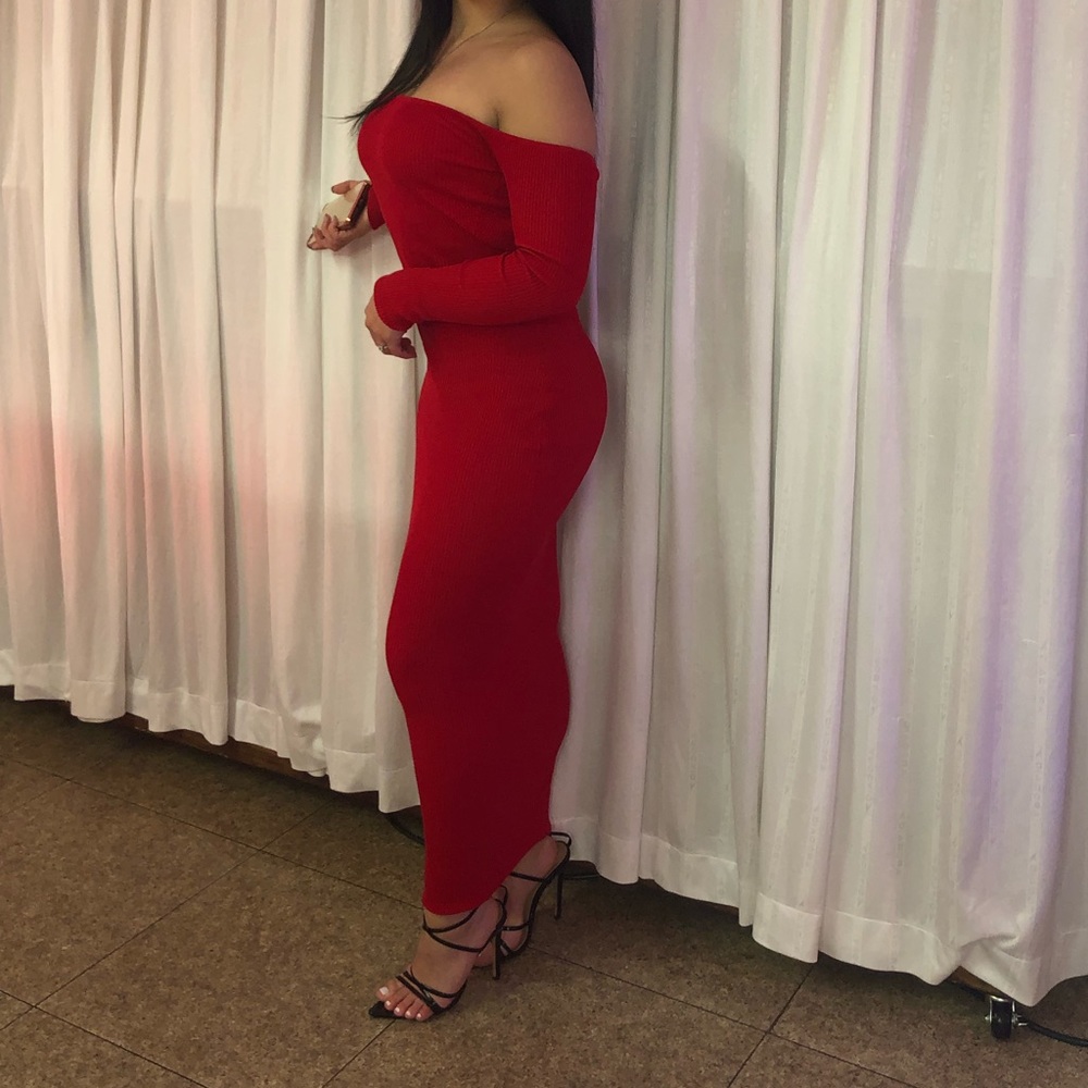 maxi red dress. worn once